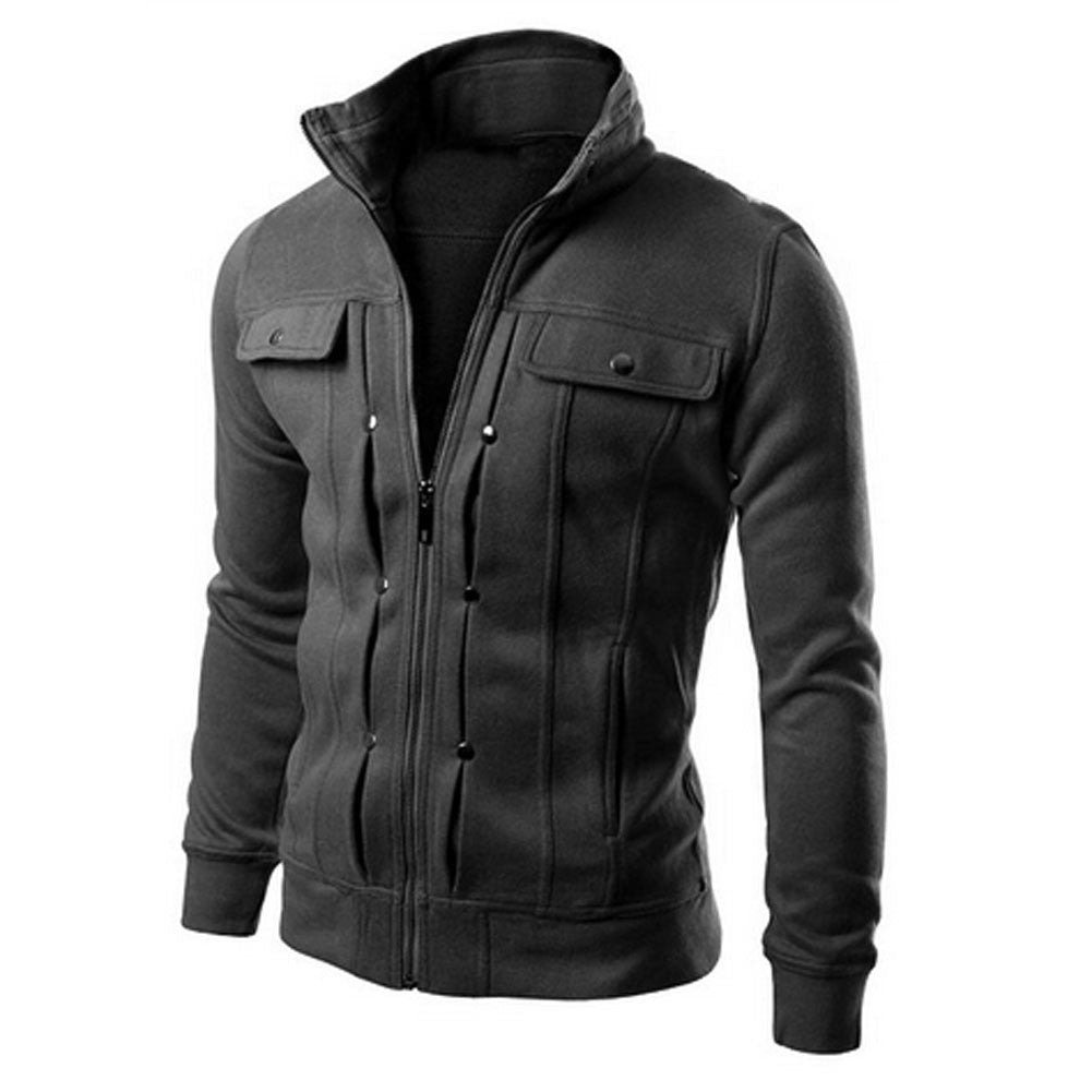 Fashion Winter Jacket Men Casual Hooded Thick Padded Jacket Zipper Slim Outwear Cotton down Coat Warm winter jackets mens - CelebritystyleFashion.com.au online clothing shop australia