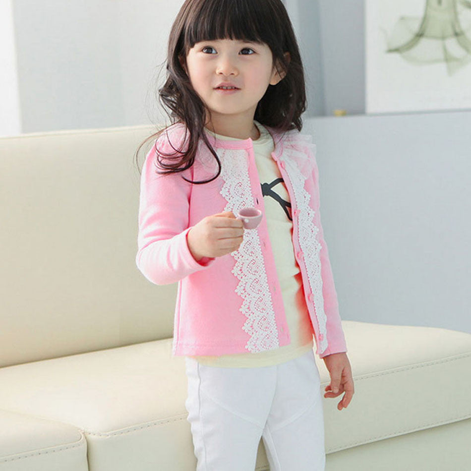 fashion girls spring clothing outerwear lace gentlewomen all-match cardigan knitted sweater knitwear-Dollar Bargains Online Shopping Australia