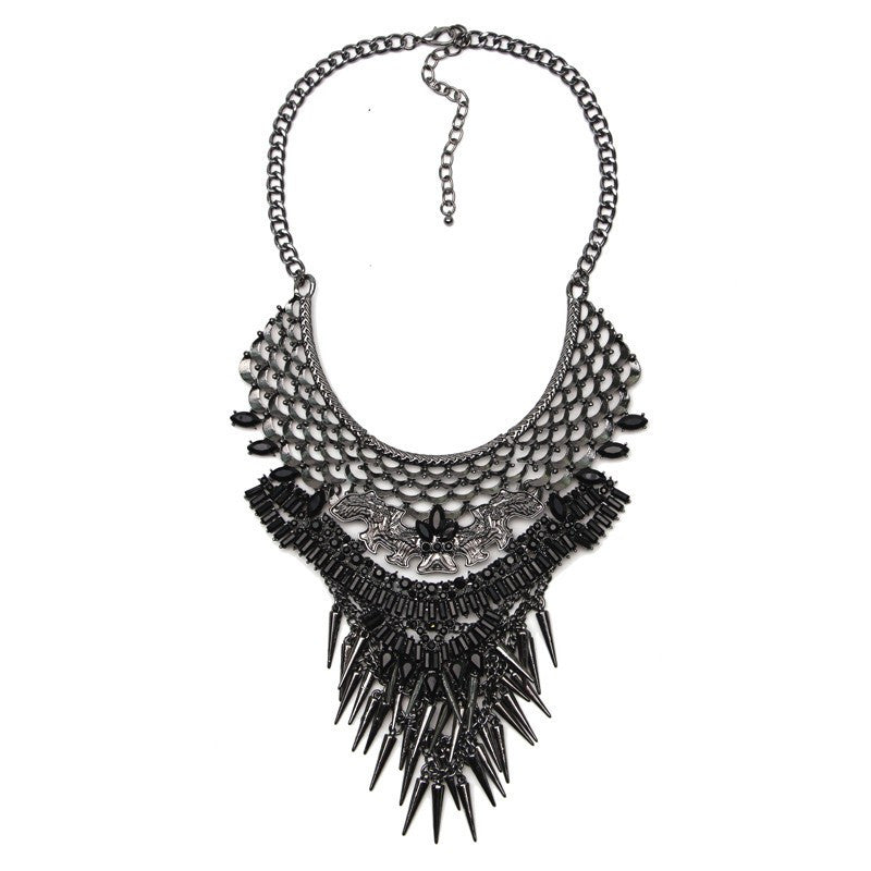 Fashion Women Gun Black Statement Necklaces Pendant Collier Female Collar Choker Maxi Boho Vintage Jewelry Chunky Necklace - CelebritystyleFashion.com.au online clothing shop australia