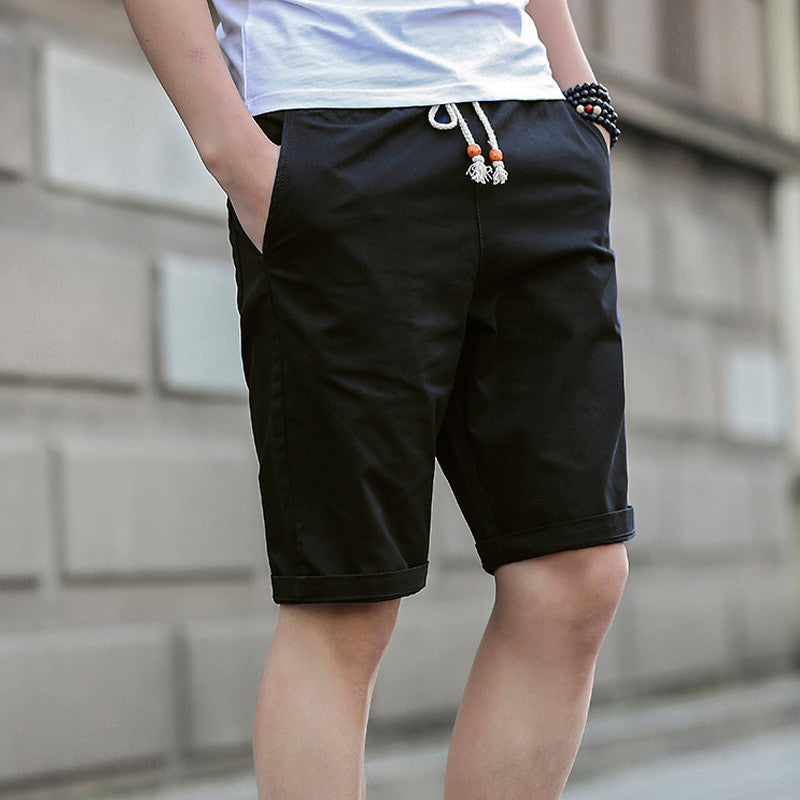 Shorts Men Summer Fashion Mens Shorts Casual Black Cotton Slim Bermuda Masculina Beach Shorts Joggers Trousers Solid Color - CelebritystyleFashion.com.au online clothing shop australia