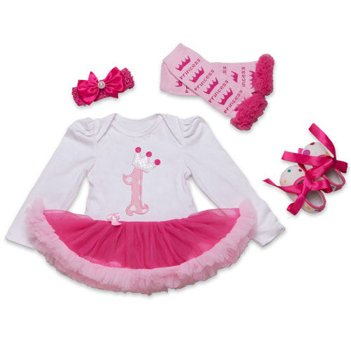 Infant Newborn Christmas Cute Kids Baby Girl Clothes 4Pcs Pink Minion Long-Sleeve Tutu Dress 1st Birthday Gifts Outfits New - CelebritystyleFashion.com.au online clothing shop australia