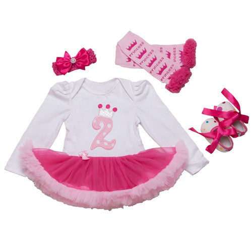 Infant Newborn Christmas Cute Kids Baby Girl Clothes 4Pcs Pink Minion Long-Sleeve Tutu Dress 1st Birthday Gifts Outfits New - CelebritystyleFashion.com.au online clothing shop australia