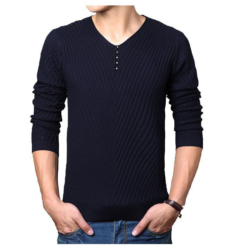 New Winter Henley Neck Sweater Men Cashmere Pullover Christmas Sweater Mens Knitted Sweaters Pull Homme Jersey Hombre - CelebritystyleFashion.com.au online clothing shop australia