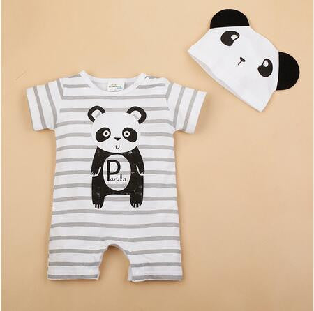 Newborn Baby Rompers Summer Baby Girls Clothes Cute Cartoon Animal Newborn Jumpsuits Ropa Bebes Baby Boy Clothing Set Romper+Hat - CelebritystyleFashion.com.au online clothing shop australia