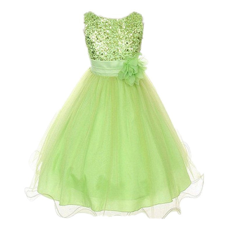 Summer Baby Dresses Girls Sequin Flower Bowknot Birthday Wedding Party Tutu Dress Girl Vestido S1 LE3 - CelebritystyleFashion.com.au online clothing shop australia