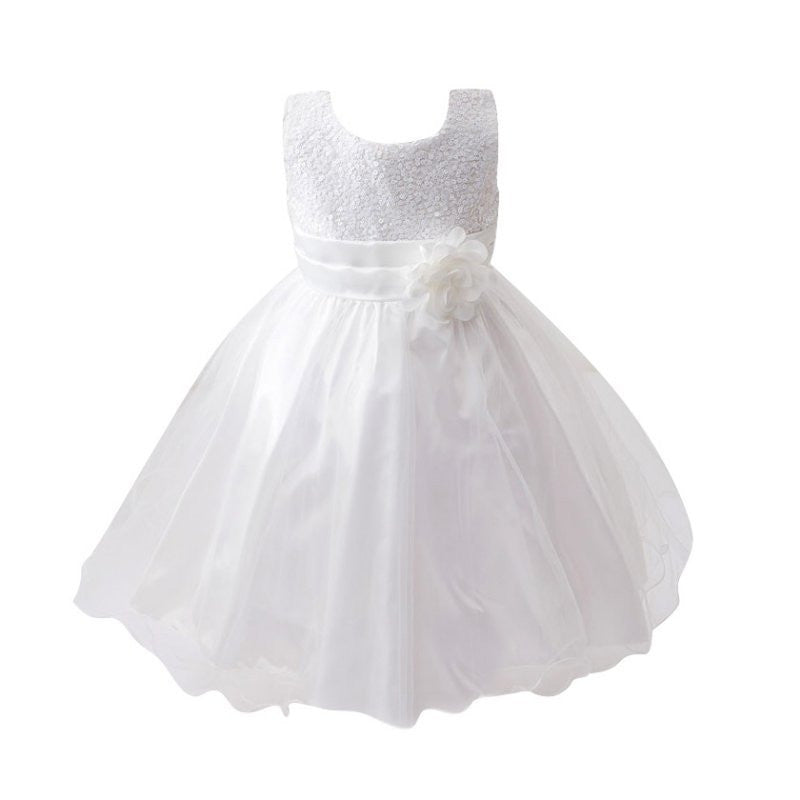 Summer Baby Dresses Girls Sequin Flower Bowknot Birthday Wedding Party Tutu Dress Girl Vestido S1 LE3 - CelebritystyleFashion.com.au online clothing shop australia