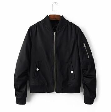 Solid Zipper Jacket Coat Quality Lady Biker Bomber Jacket Women Outwear 3 Colors S/M/L Sizes Women Cloths chaquetas mujer-Dollar Bargains Online Shopping Australia