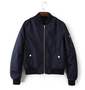 Solid Zipper Jacket Coat Quality Lady Biker Bomber Jacket Women Outwear 3 Colors S/M/L Sizes Women Cloths chaquetas mujer-Dollar Bargains Online Shopping Australia