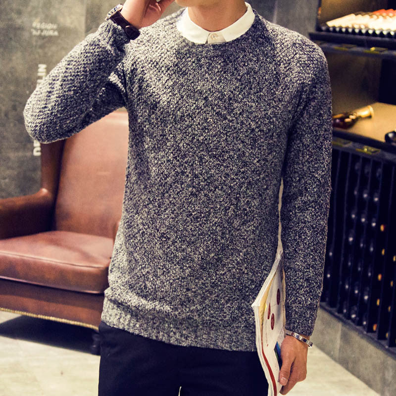 fashion men sweater autumn winter solid color casual Knitting round neck pullovers pull homme J1538 - CelebritystyleFashion.com.au online clothing shop australia