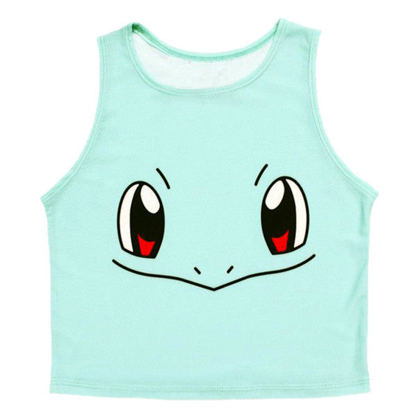 Fashion Women Cartoon Short Halter Top Tank Top Sleeveless Bustier Crop Tops T-Shirt Shirts - CelebritystyleFashion.com.au online clothing shop australia