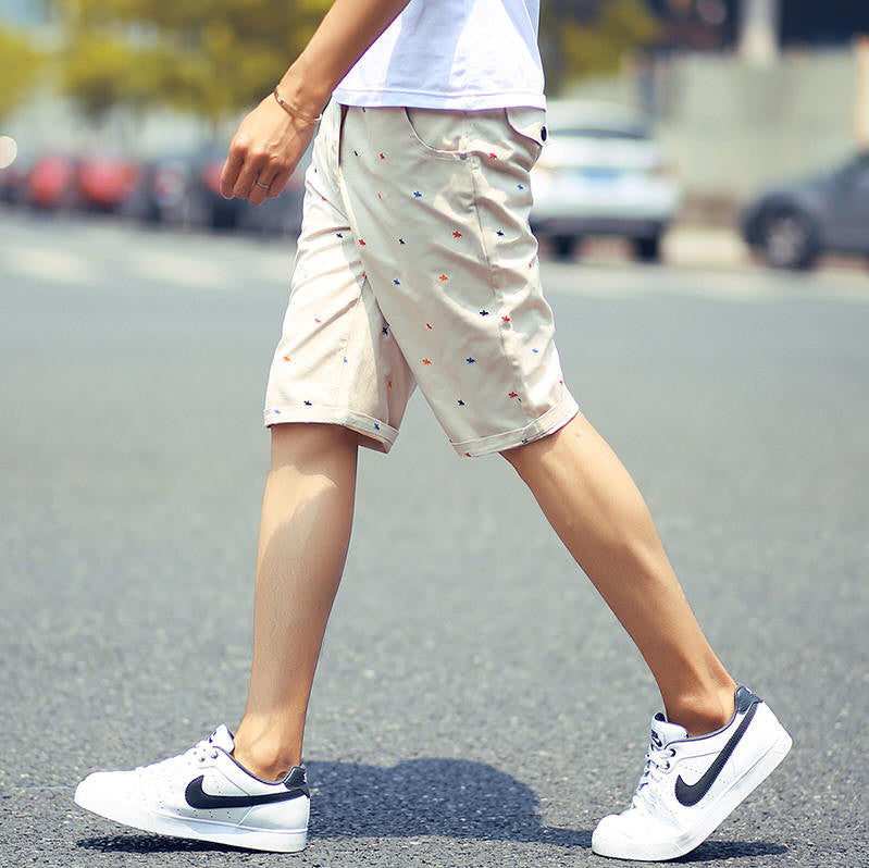 mens shorts print casual Men's shorts fashion cotton shorts homme shorts khaki white green-Dollar Bargains Online Shopping Australia