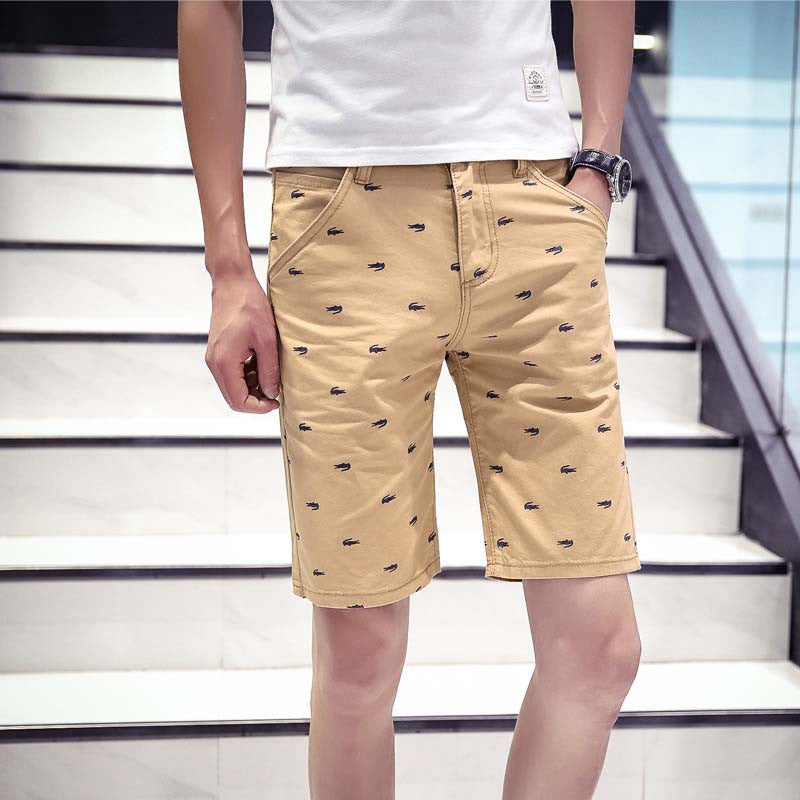 brand mens shorts print casual Men's shorts fashion cotton shorts shorts khaki white green - CelebritystyleFashion.com.au online clothing shop australia