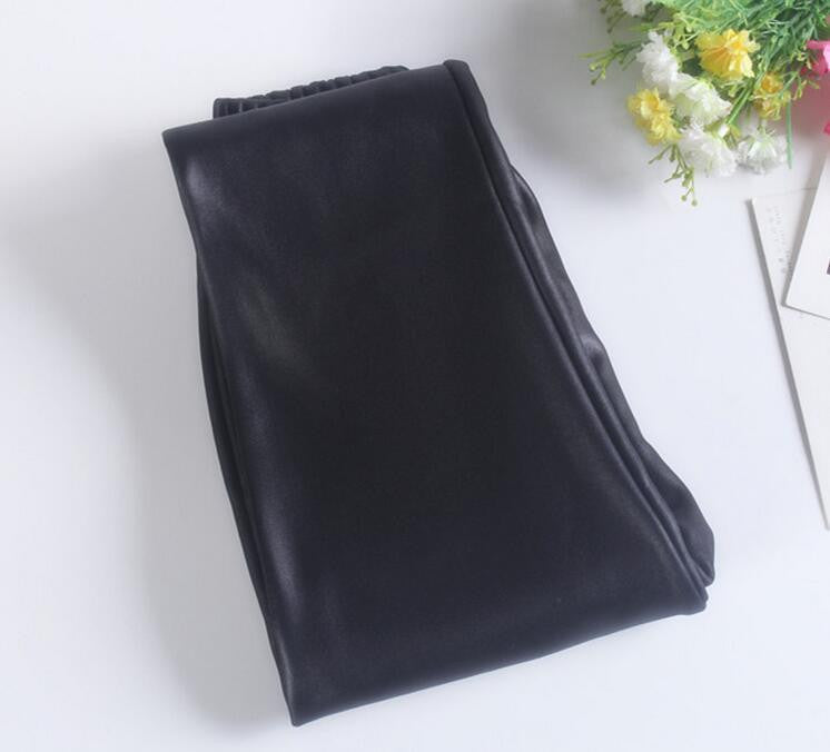 Kids Pants Children Clothing PU Leather Double Plus Thick Velvet Girls Leggings Child Baby Warm Trousers Black Red - CelebritystyleFashion.com.au online clothing shop australia