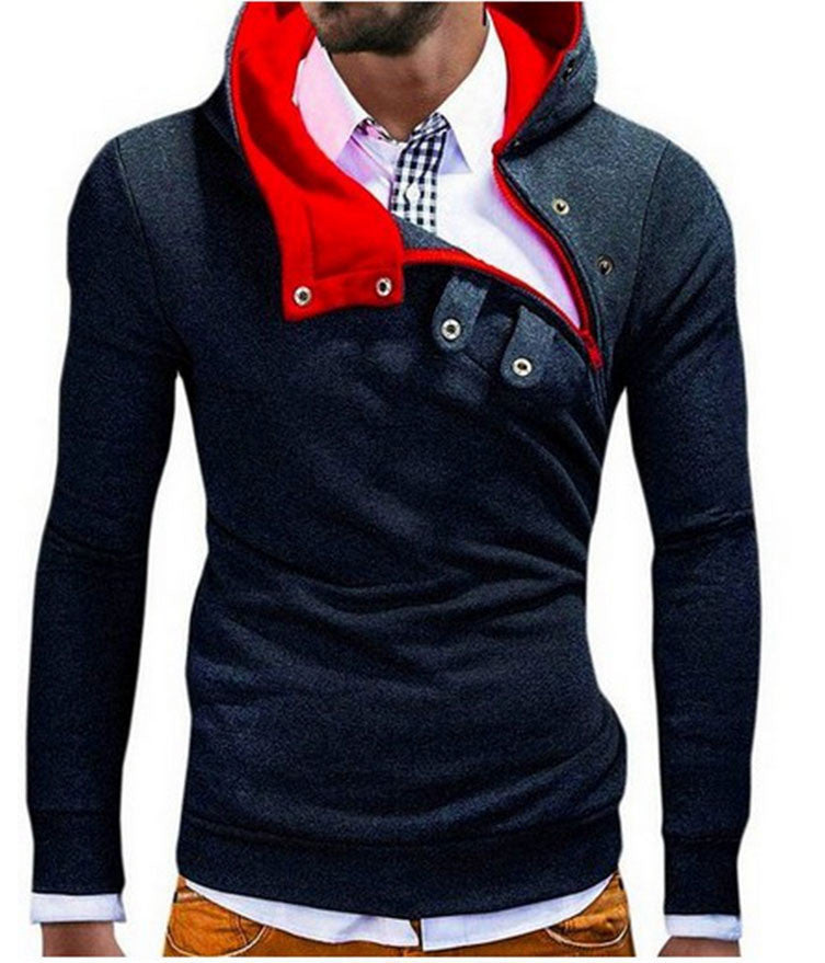 Fashion New Oblique Zipper Style Men Hoodies Autumn Clothing Slim Fit Poleron Hombre Plus Size M-3XL Assassins Creed Hoodie - CelebritystyleFashion.com.au online clothing shop australia