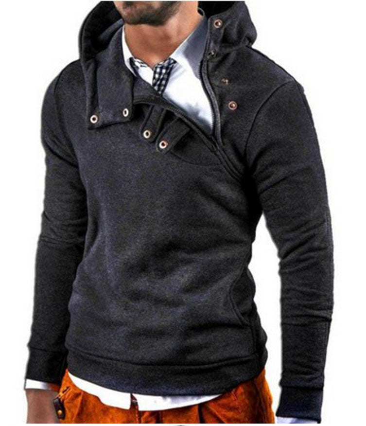 Fashion New Oblique Zipper Style Men Hoodies Autumn Clothing Slim Fit Poleron Hombre Plus Size M-3XL Assassins Creed Hoodie - CelebritystyleFashion.com.au online clothing shop australia