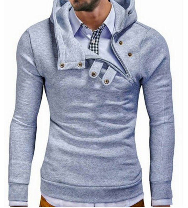 Fashion New Oblique Zipper Style Men Hoodies Autumn Clothing Slim Fit Poleron Hombre Plus Size M-3XL Assassins Creed Hoodie - CelebritystyleFashion.com.au online clothing shop australia