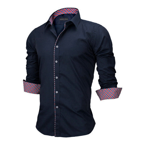 European Size Men's Shirts Fashion Men's shirts Casual Slim Fit striped Long-sleeved Cotton - CelebritystyleFashion.com.au online clothing shop australia