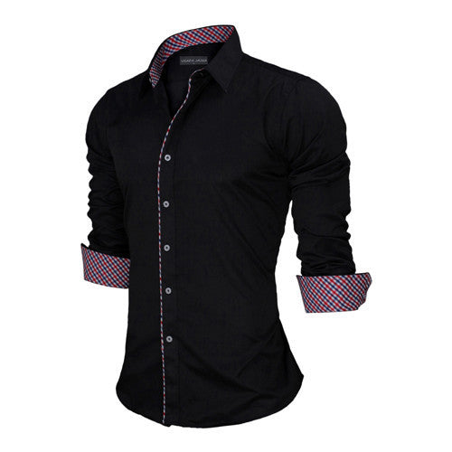 European Size Men's Shirts Fashion Men's shirts Casual Slim Fit striped Long-sleeved Cotton - CelebritystyleFashion.com.au online clothing shop australia