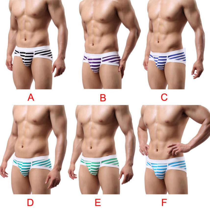 MR02 Stylish HOT Sexy Gay Men Cotton Stripe Underwear Men's shorts men boxers underpants Soft underwears Brazil design-Dollar Bargains Online Shopping Australia