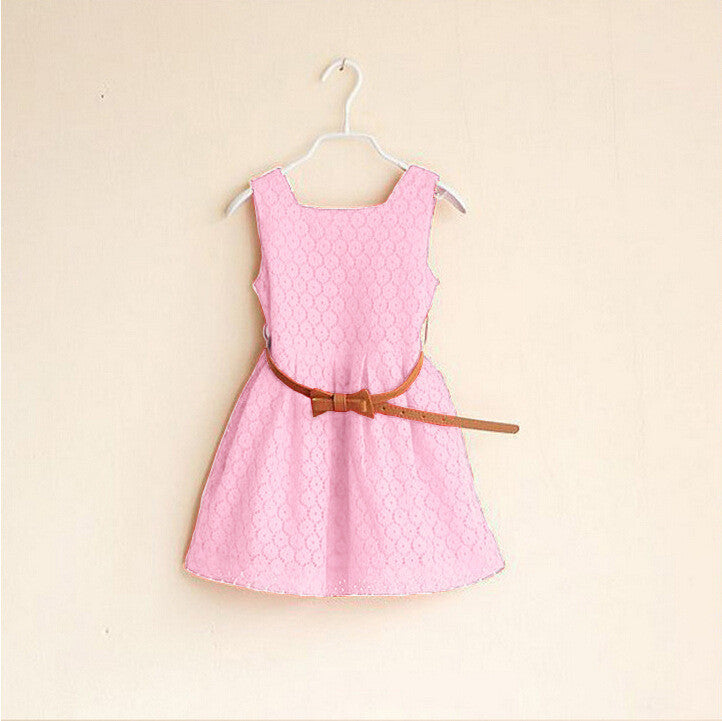 Summer Lace Vest Girls Dress Baby Girl Princess Dress 2-8 Years Children Clothes Kids Party Clothing For Girls Free Belt - CelebritystyleFashion.com.au online clothing shop australia