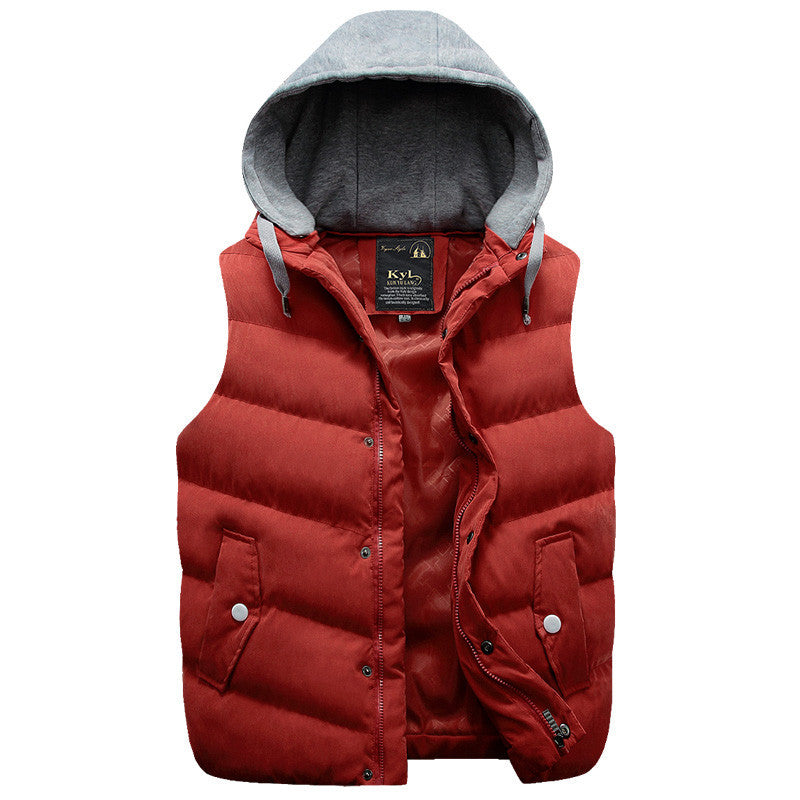 Winter Hooded Vest Thick Warm Men Jacket Sleeveless Waistcoat Street Hoodie Style Male Plus Size 3XL Coat 661 - CelebritystyleFashion.com.au online clothing shop australia