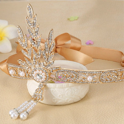 1pc Bridal Great Gatsby 1920s Hair Band Vintage Style Alloy Headpiece Pearls Charleston Party Wedding Headband WLL9027 - CelebritystyleFashion.com.au online clothing shop australia