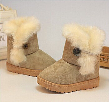 Winter Children Boots Thick Warm Shoes Cotton-Padded Suede Buckle Girls Boots Boys Snow Boots Kids Shoes EU 21-35-Dollar Bargains Online Shopping Australia