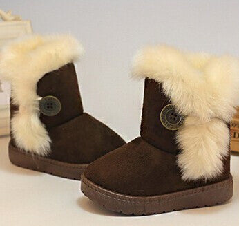 Winter Children Boots Thick Warm Shoes Cotton-Padded Suede Buckle Girls Boots Boys Snow Boots Kids Shoes EU 21-35-Dollar Bargains Online Shopping Australia