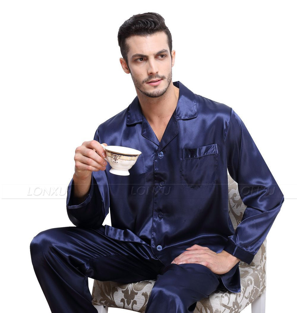 Mens Silk Satin Pajamas Set Pyjamas Set Pjs Sleepwear Loungewear - CelebritystyleFashion.com.au online clothing shop australia