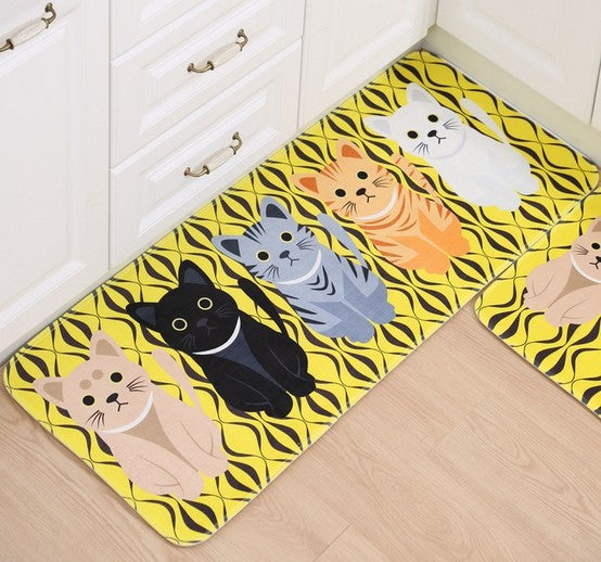 Fashion Lovely Cat Cartoon Bath Living Room Bedroom Mats Floor Table Mats Non-Slip Kitchen Carpet Doormats 50X80CM-Dollar Bargains Online Shopping Australia