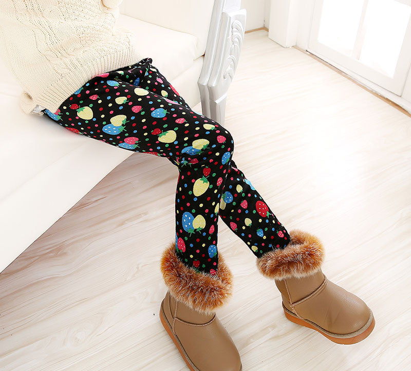winter girls leggings Children's 3-9 Y Warm Pant All-Match Fleece thickening Leggings Children's Thick Pants - CelebritystyleFashion.com.au online clothing shop australia
