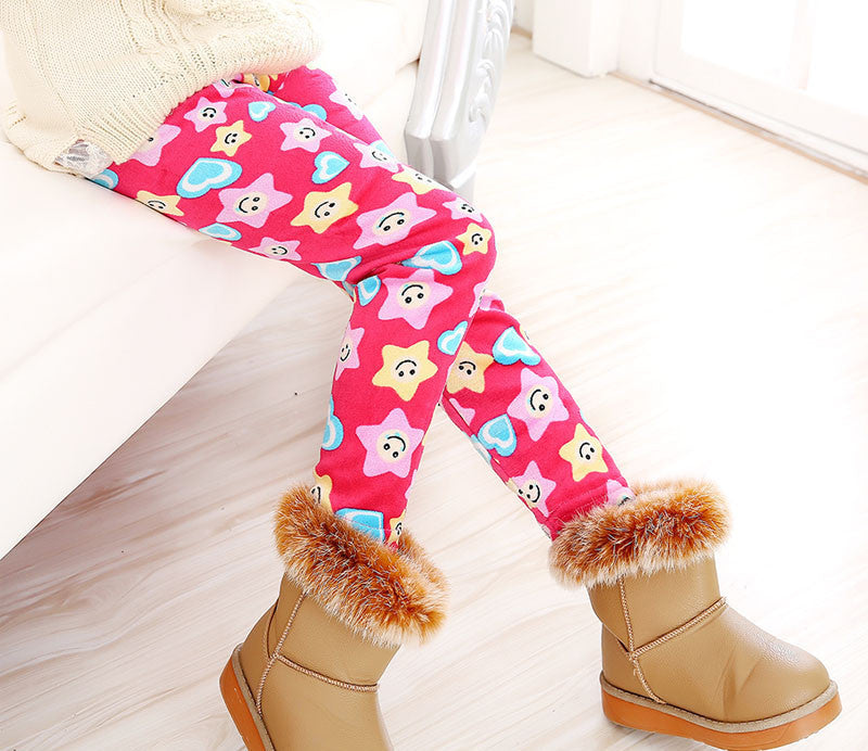 winter girls leggings Children's 3-9 Y Warm Pant All-Match Fleece thickening Leggings Children's Thick Pants - CelebritystyleFashion.com.au online clothing shop australia