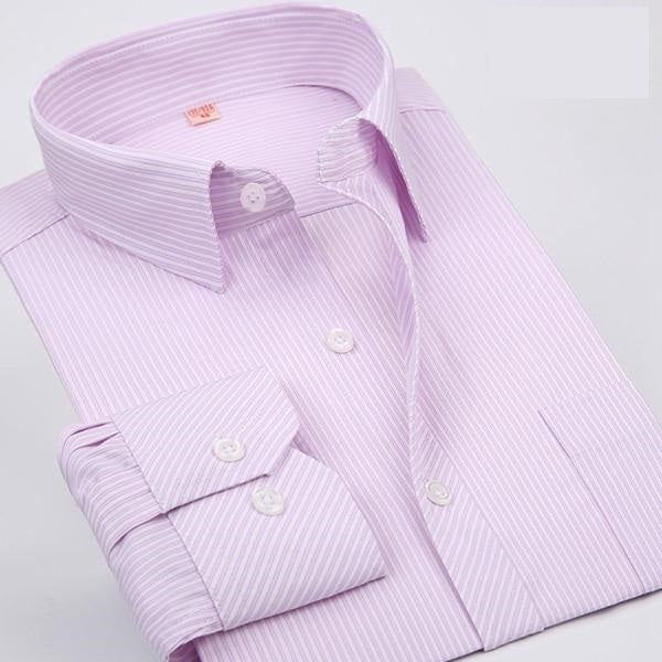 Plus 5XL 6XL Autumn Men Striped Dress Shirts Formal Fashion Long Sleeve Business Men Casual Shirts Regular Fit