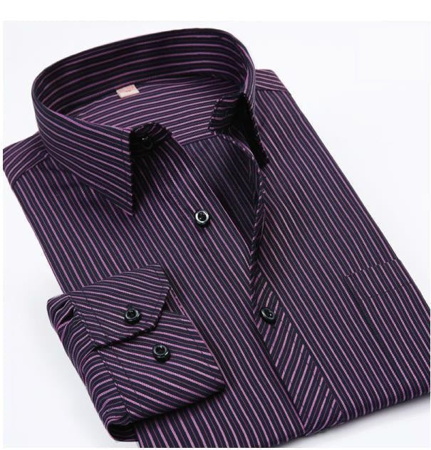 Plus 5XL 6XL Autumn Men Striped Dress Shirts Formal Fashion Long Sleeve Business Men Casual Shirts Regular Fit