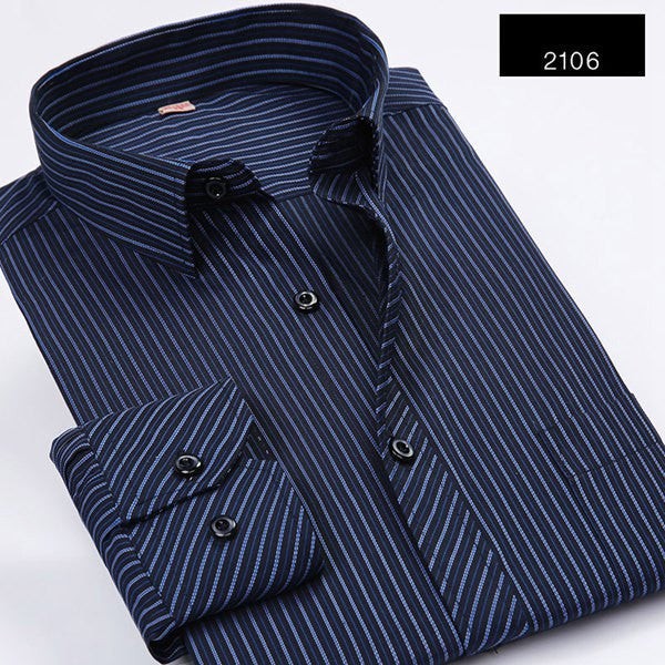 Plus 5XL 6XL Autumn New Men Striped Dress Shirts Formal Fashion Long Sleeve Brand Business Men Casual Shirts Regular Fit - CelebritystyleFashion.com.au online clothing shop australia