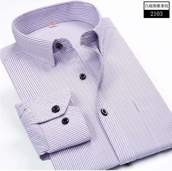 Plus 5XL 6XL Autumn New Men Striped Dress Shirts Formal Fashion Long Sleeve Brand Business Men Casual Shirts Regular Fit - CelebritystyleFashion.com.au online clothing shop australia