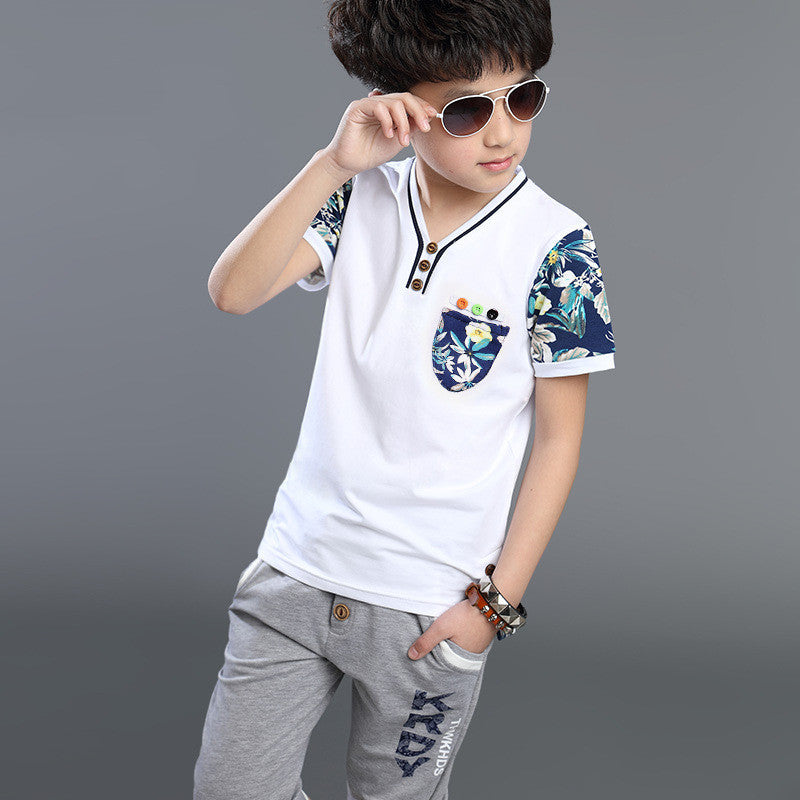 boys clothes high quality cotton material o-neck sports children clothing set A401 - CelebritystyleFashion.com.au online clothing shop australia
