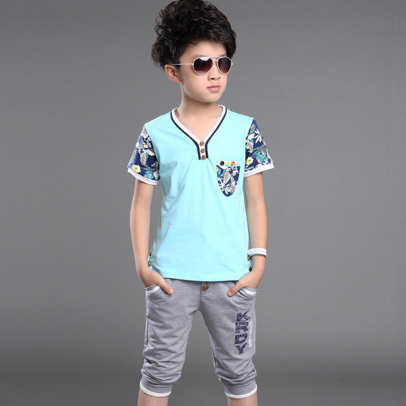 boys clothes high quality cotton material o-neck sports children clothing set A401 - CelebritystyleFashion.com.au online clothing shop australia