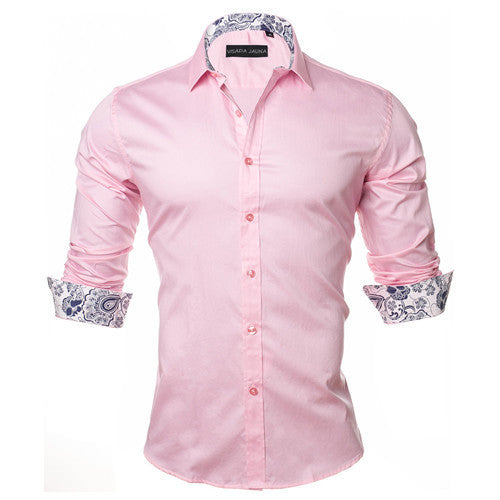 Men's Shirt Dress Fashion Mens Shirts Casual Style Long Sleeve Solid Cotton Slim Fit Dress Male Shirts N780 - CelebritystyleFashion.com.au online clothing shop australia