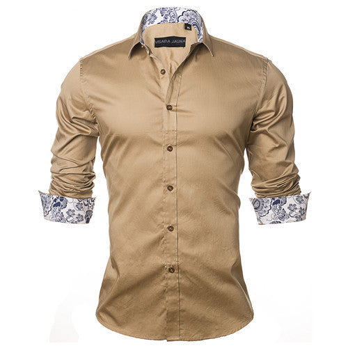 Men's Shirt Dress Fashion Mens Shirts Casual Style Long Sleeve Solid Cotton Slim Fit Dress Male Shirts N780 - CelebritystyleFashion.com.au online clothing shop australia