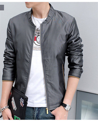 Men's Windbreaker Jackets New Stand Collar Long Sleeve Slim Fit Solid Spring and Autumn Casual Man Outwear Size 4XL N524 - CelebritystyleFashion.com.au online clothing shop australia