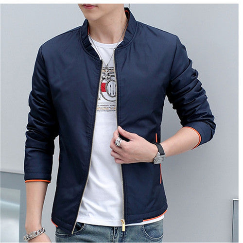 Men's Windbreaker Jackets New Stand Collar Long Sleeve Slim Fit Solid Spring and Autumn Casual Man Outwear Size 4XL N524 - CelebritystyleFashion.com.au online clothing shop australia