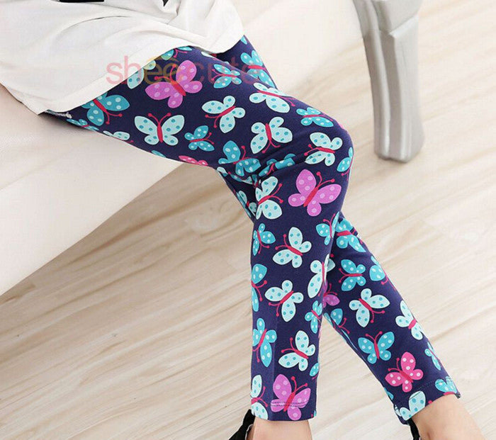 New Spring Summer Girls Leggings Casual Fashion Vintage Flower Kids Legging Elastic Waist Children's Pants bobo choses 8-14 Year - CelebritystyleFashion.com.au online clothing shop australia