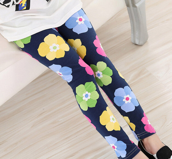 New Spring Summer Girls Leggings Casual Fashion Vintage Flower Kids Legging Elastic Waist Children's Pants bobo choses 8-14 Year - CelebritystyleFashion.com.au online clothing shop australia
