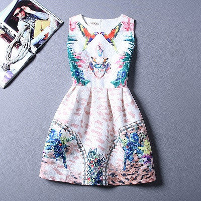Summer Dress Fashion Print Flower Vest Girls Dresses Brand Designer Princess Party For Baby Kids Clothes Girl Dress Vestido - CelebritystyleFashion.com.au online clothing shop australia