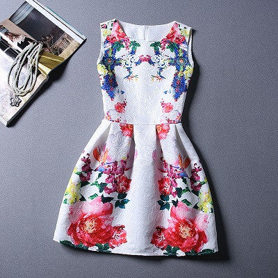 Summer Dress Fashion Print Flower Vest Girls Dresses Brand Designer Princess Party For Baby Kids Clothes Girl Dress Vestido - CelebritystyleFashion.com.au online clothing shop australia