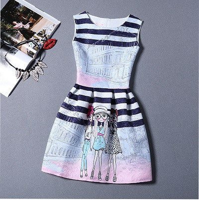 Summer Dress Fashion Print Flower Vest Girls Dresses Brand Designer Princess Party For Baby Kids Clothes Girl Dress Vestido - CelebritystyleFashion.com.au online clothing shop australia