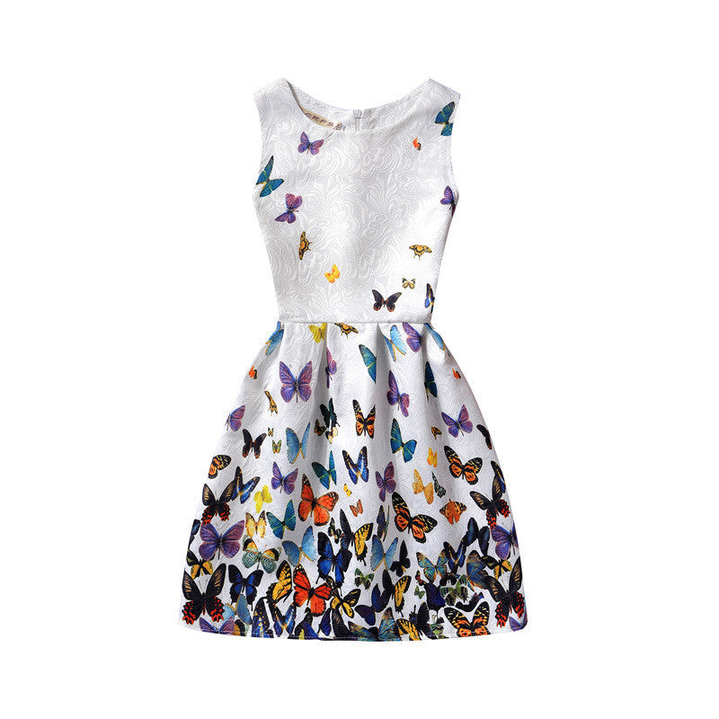 Summer Dress Fashion Print Flower Vest Girls Dresses Brand Designer Princess Party For Baby Kids Clothes Girl Dress Vestido - CelebritystyleFashion.com.au online clothing shop australia