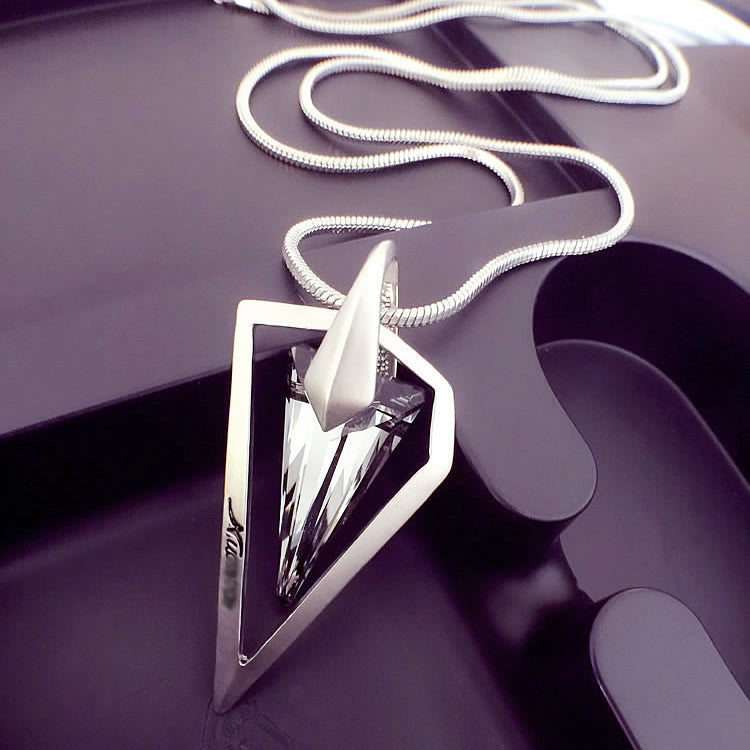 Lemon Value New Brand Femme 18K Gold Long Necklace Vintage Triangle Crystal Glass Pendant Punk Necklace Women Jewelry Gift TP043 - CelebritystyleFashion.com.au online clothing shop australia