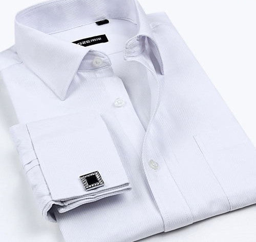 Striped Shirt Men New Mens Dress Shirt French Cuff Tailored Slim Fit Free Long Sleeve Shirt For Cufflinks Camisa - CelebritystyleFashion.com.au online clothing shop australia